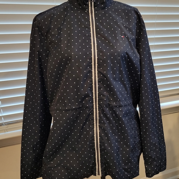 Tommy Hilfiger Navy with White Polka Dots Lightweight Woman’s Jacket - Picture 5 of 7